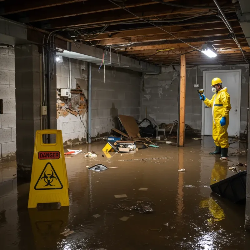 Flooded Basement Electrical Hazard in Whiteland, IN Property