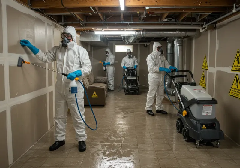 Basement Moisture Removal and Structural Drying process in Whiteland, IN